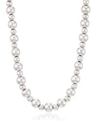 Lucky Brand - Silver Tone Bead Collar Necklace - Lyst