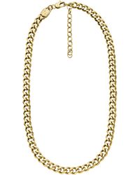 Fossil - Stainless Steel Gold-tone Bold Chain Necklace - Lyst