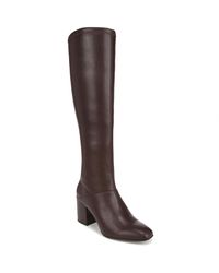 Franco Sarto - S Tribute Knee High Heeled Boot Cordovan Brown Stretch 8 W - Lyst