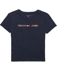 Tommy Hilfiger - Adaptive Cropped T-shirt With Magnetic Closure At Shoulders - Lyst