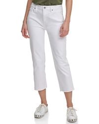 DKNY Rivington Slim Straight Crop Jeans - White