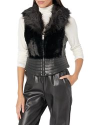Guess - Short Sleeve Jodie Faux Fur Vest - Lyst