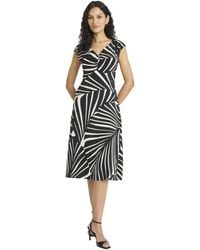 Maggy London - S Wrap V-neck Sleeveless Midi Self-tie Waist-lightweight Woven Fabric Cocktail Dresses - Lyst