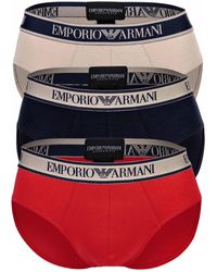 Emporio Armani - Stretch Cotton Core Logoband 3-pack Brief - Lyst