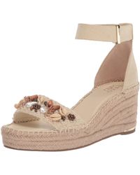 Franco Sarto - S Clemens Jute Wrapped Espadrille Wedge Sandals Beige Shell 10m - Lyst