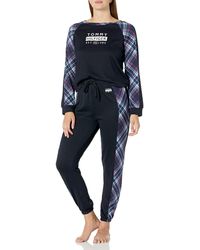 Tommy Hilfiger - Long Sleeve Top And Jogger Bottom Pant Pajama Set - Lyst