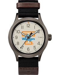 Timex - Collegiate Clutch 40mm Watch – Tennessee Lady Volunteers with Black Fabric & Brown Leather - Lyst
