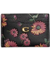 COACH - Essential Floral Printed Leather Card Case - Lyst