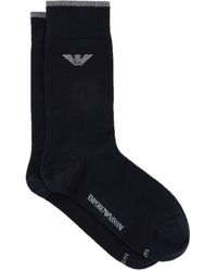Emporio Armani - , Monopack Short Socks, Marine, Small - Lyst