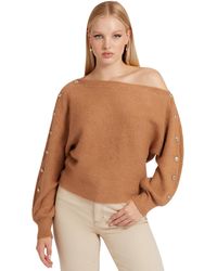 Guess - Long Sleeve Off Shoulder Megan Sweater - Lyst
