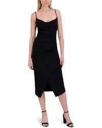 Laundry by Shelli Segal - Sleeveless Spaghetti Strap Cowl Neck Elegant Midi Dress - Lyst