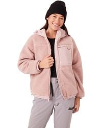 Roxy - Full Zip Hooded Sherpa Jacket – Oversized - Lyst