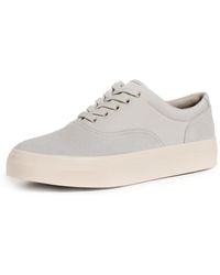 Vince - S Sonny Lace Up Sneaker Horchata White Canvas/leather 11.5 M - Lyst