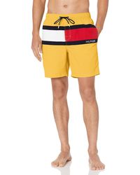 MSRP $59 Size L Tommy Hilfiger Men's Avalon Colorblocked Swim Trunk 