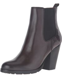 frye block heel leather booties