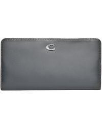 COACH - Smooth Leather Skinny Wallet Grey Blue One Size - Lyst