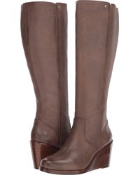 frye wedge tall boots
