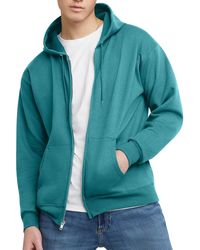 Hanes - , Ecosmart Fleece Full Hoodie, Zip-up Hooded Sweatshirt For , Spanish Moss - Lyst