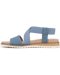 Dr. Scholls - Dr. Scholl's S Islander Strappy Flat Sandal Blue Denim 9.5 M - Lyst