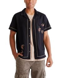 Aéropostale - Short Sleeve Embroidered Floral Linen Shirt - Lyst