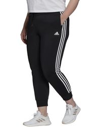 adidas - Womens Essentials Warm-up Slim Tapered 3-stripes Tracksuit Bottoms Pants - Lyst