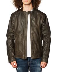 Cole Haan - Washed Leather Moto Jacket - Lyst