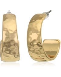 Nine West - Classics Polished Gold Tone Hoop Earrings - Lyst
