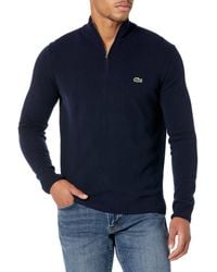 Lacoste - Quarter Zip High Neck Sweater - Lyst