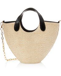 The Drop - Jade Straw Tote With Chain Strap - Lyst