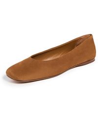 Vince - S Leah Square Toe Ballet Flat Dark Amber Leather 8.5 M - Lyst