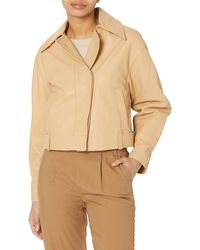 Vince - Cropped Leather Flight Jacket - Lyst