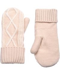 Timberland Plaited Cable Mitten - Pink