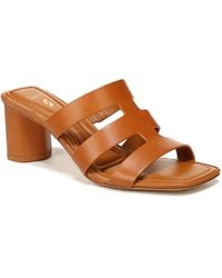 Franco Sarto - S Flexa Carly Heeled Slide Sandal Tan Brown Leather 9 M - Lyst