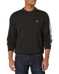 Lacoste - 's Classic Fit Logo Stripe Flannel Sweatshirt - Lyst