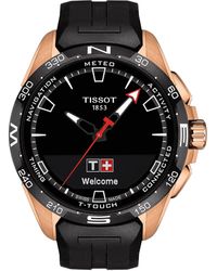 Tissot - T-touch Connect Solar Antimagnetic Titanium Case Swiss Tactile Quartz Watch With Rubber Strap - Lyst