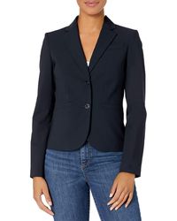 Calvin Klein Long Two-button Blazer in Black | Lyst