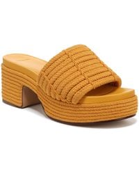 Vince - S Margo Cord Slide Platform Sandal Papaya Orange Nylon 7.5 M - Lyst