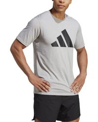 adidas - Training Essentials Feel Ready Logo T-shirt Medium Grey Heather/black 3x-large - Lyst
