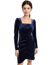 Shoshanna - Soho Long Sleeve Stretch Velvet Mini Dress - Lyst