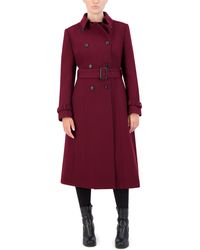 Cole Haan - Flared Trench Slick Wool Coat - Lyst