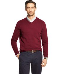 IZOD Mens Premium Essentials Solid V-Neck 12 Gauge Sweater Vest 