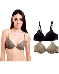 Vince Camuto Women's Smooth Microfiber Wirefree Lounge Bra, (3-Pack)  Peony/Lilac/Black, X-Large at  Women's Clothing store