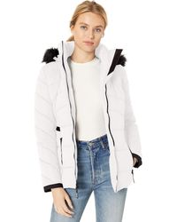 long down jacket with faux fur guess