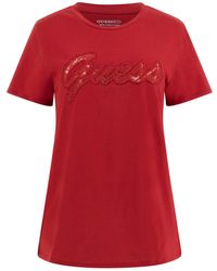 Guess - Eco Short Sleeve Script Lace Logo Easy Tee - Lyst