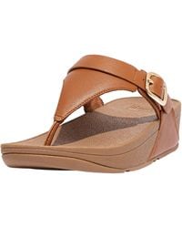 Fitflop - Lulu Adjustable Leather Toe-post Sandals - Lyst