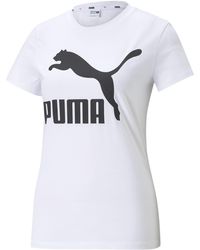 PUMA - Womens Classics Logo Tee Tshirt - Lyst