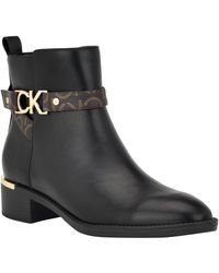 Calvin Klein - Dhara Pointy Toe Block Heel Casual Boots - Lyst