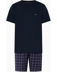 Emporio Armani - Pattern Mix Pajama Short And Tee Set - Lyst