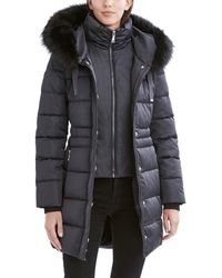 Tahari - Puffer Jacket With Faux Fur Trimmed Hood - Lyst