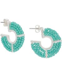 Lucky Brand - Turquoise Beaded Hoop Earring - Lyst